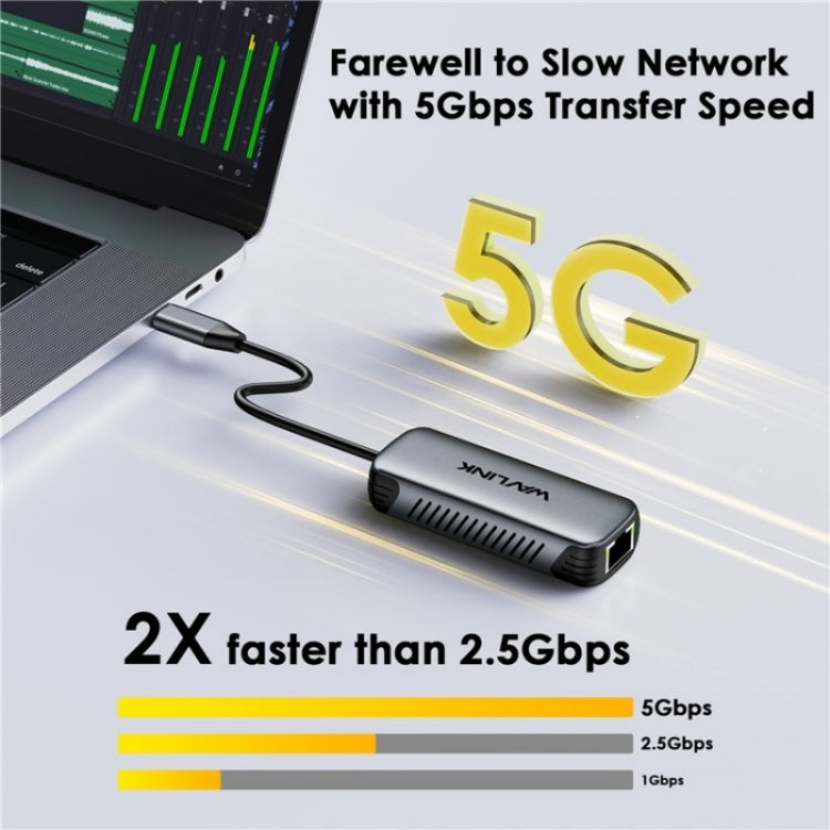 WAVLINK NWU340G 5Gbps Wired Network Converter USB-C to RJ45 Gigabit Ethernet Adapter - free shipping - PMC TechLife - Order now!