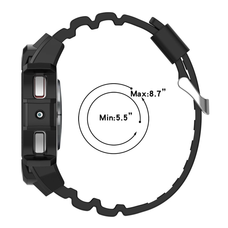 For Samsung Galaxy Watch 7 40mm Armor Silicone Watch Band with Watch Case Set(Black) - Watch Bands by PMC Jewellery | Online Shopping South Africa | PMC Jewellery | Buy Now Pay Later Mobicred