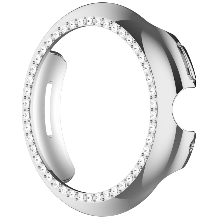 For Google Pixel Watch Diamond Electroplated PC Half Coverage Watch Protective Case(Silver) - Watch Cases by PMC TechLife | Online Shopping South Africa | PMC TechLife | Buy Now Pay Later Mobicred