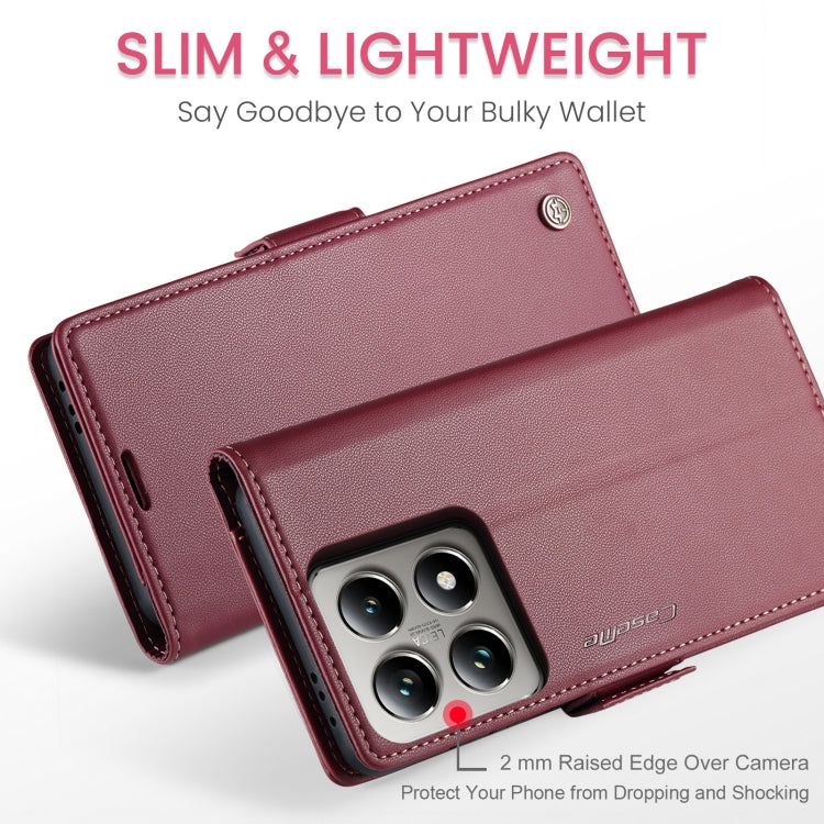 For Xiaomi 14T Pro CaseMe 023 Butterfly Buckle Litchi Texture RFID Anti-theft Leather Phone Case(Red) - 14T Pro Cases by CaseMe | Online Shopping South Africa | PMC Jewellery | Buy Now Pay Later Mobicred