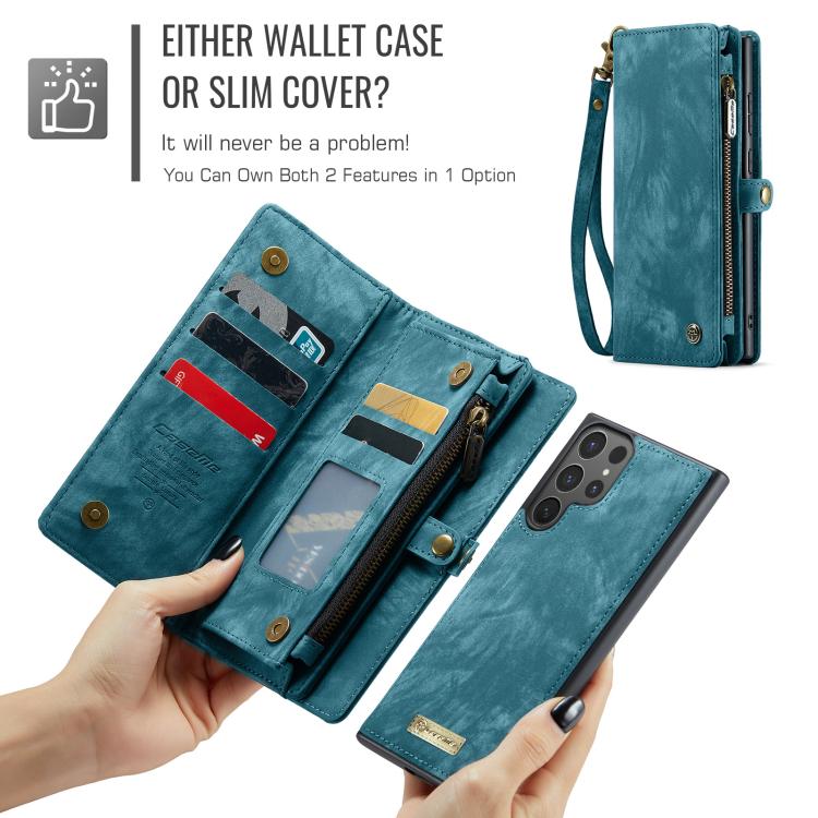 For Samsung Galaxy S25 Ultra 5G CaseMe 008 Detachable Multifunctional Leather Phone Case(Blue) - Galaxy S25 Ultra 5G Cases by CaseMe | Online Shopping South Africa | PMC Jewellery | Buy Now Pay Later Mobicred