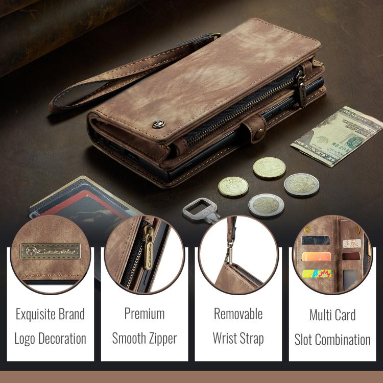 For Samsung Galaxy S25 5G CaseMe 008 Detachable Multifunctional Leather Phone Case(Brown) - Galaxy S25 5G Cases by CaseMe | Online Shopping South Africa | PMC TechLife | Buy Now Pay Later Mobicred