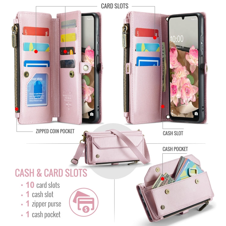 For Samsung Galaxy A16 5G CaseMe C36 Card Slots Zipper Wallet RFID Anti-theft Leather Phone Case(Pink) - Galaxy Phone Cases by CaseMe | Online Shopping South Africa | PMC Jewellery | Buy Now Pay Later Mobicred