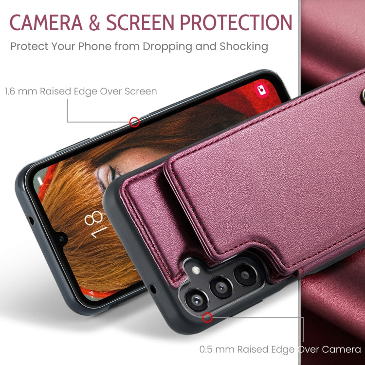 For Samsung Galaxy A16 5G CaseMe C22 Card Slots Holder RFID Anti-theft Phone Case(Red) - Galaxy Phone Cases by CaseMe | Online Shopping South Africa | PMC Jewellery | Buy Now Pay Later Mobicred