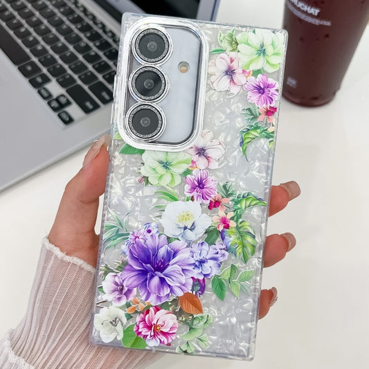 For Samsung Galaxy S25 5G Electroplating Flowers Plants Texture TPU Phone Case(Colorful Peony FL10) - Galaxy S25 5G Cases by PMC Jewellery | Online Shopping South Africa | PMC Jewellery | Buy Now Pay Later Mobicred