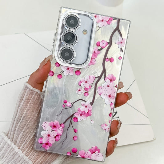 For Samsung Galaxy S25+ 5G Electroplating Flowers Plants Texture TPU Phone Case(Plum Flower FL6) - Galaxy S25+ 5G Cases by PMC Jewellery | Online Shopping South Africa | PMC Jewellery | Buy Now Pay Later Mobicred