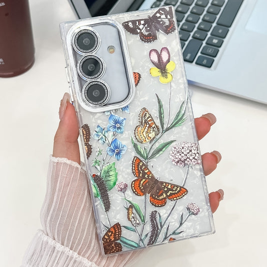 For Samsung Galaxy S25+ 5G Electroplating Flowers Plants Texture TPU Phone Case(Butterfly Love Flower FL17) - Galaxy S25+ 5G Cases by PMC Jewellery | Online Shopping South Africa | PMC Jewellery | Buy Now Pay Later Mobicred