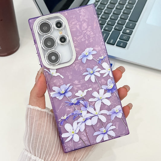 For Samsung Galaxy S25 Ultra 5G Electroplating Flowers Plants Texture TPU Phone Case(Lilac Flowers FL16) - Galaxy S25 Ultra 5G Cases by PMC Jewellery | Online Shopping South Africa | PMC Jewellery | Buy Now Pay Later Mobicred