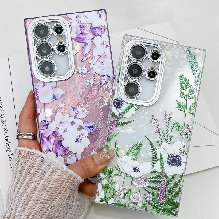 For Samsung Galaxy S25+ 5G Electroplating Flowers Plants Texture TPU Phone Case(Sakura FL12) - Galaxy S25+ 5G Cases by PMC Jewellery | Online Shopping South Africa | PMC Jewellery | Buy Now Pay Later Mobicred