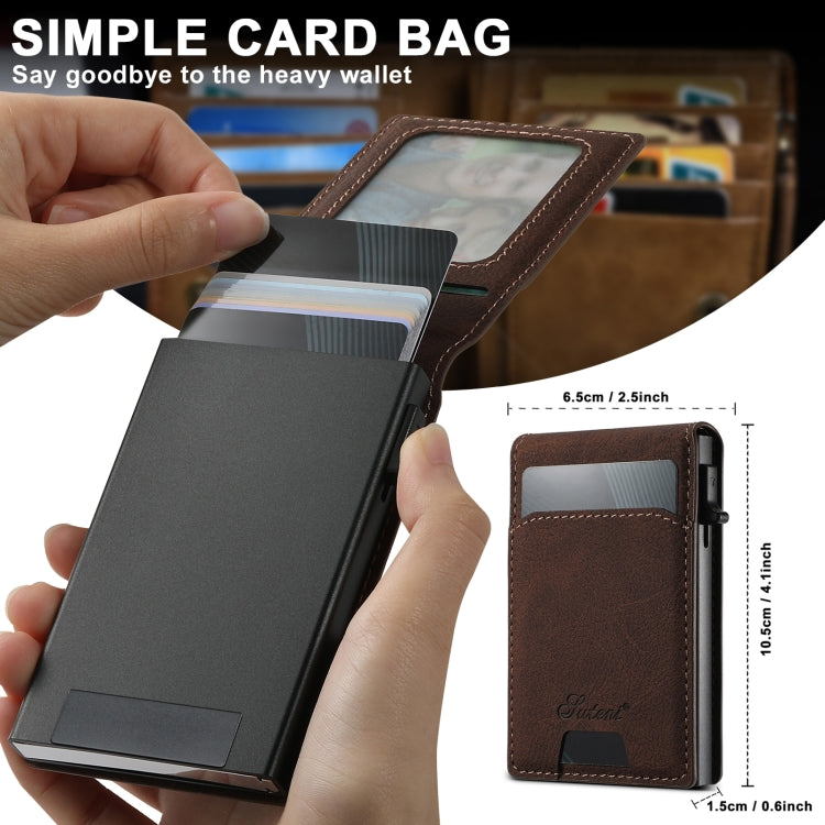For iPhone 16 Plus Suteni H19 Litchi Grain 2-in-1 MagSafe Removable Card Box Back Phone Case(Brown) - free shipping - PMC Jewellery - Order now!