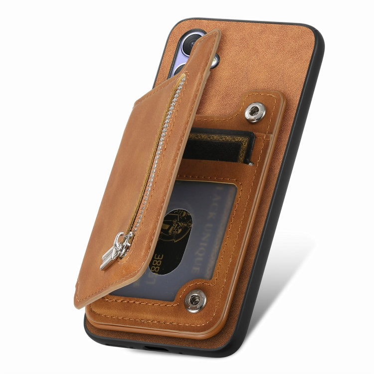 For Nothing CMF Phone 1 Retro MagSafe Zipper Wallet Card Bag Back Phone Case(Brown) - More Brand by PMC TechLife | Online Shopping South Africa | PMC TechLife | Buy Now Pay Later Mobicred