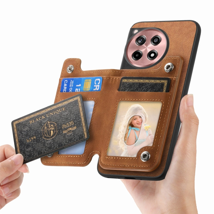 For OnePlus Nord CE4 / Ace 3V Retro MagSafe Zipper Wallet Card Bag Back Phone Case(Brown) - OnePlus Cases by PMC TechLife | Online Shopping South Africa | PMC TechLife | Buy Now Pay Later Mobicred