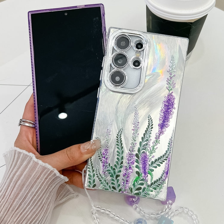 For Samsung Galaxy S25 Ultra 5G Electroplating Flowers Plants Texture Wristband TPU Phone Case(Bougainvillea FL8) - Galaxy S25 Ultra 5G Cases by PMC Jewellery | Online Shopping South Africa | PMC Jewellery | Buy Now Pay Later Mobicred