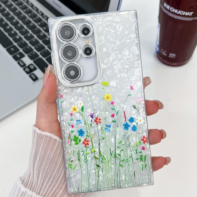 For Samsung Galaxy S25 Ultra 5G Electroplating Flower Texture TPU Phone Case(Little Wildflower SH3) - Galaxy S25 Ultra 5G Cases by PMC Jewellery | Online Shopping South Africa | PMC Jewellery | Buy Now Pay Later Mobicred