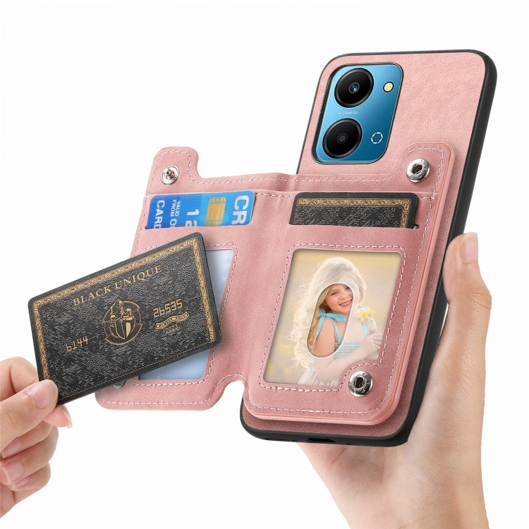 For Honor X8b Retro MagSafe Zipper Wallet Card Bag Back Phone Case(Pink) - free shipping - PMC TechLife - Order now!