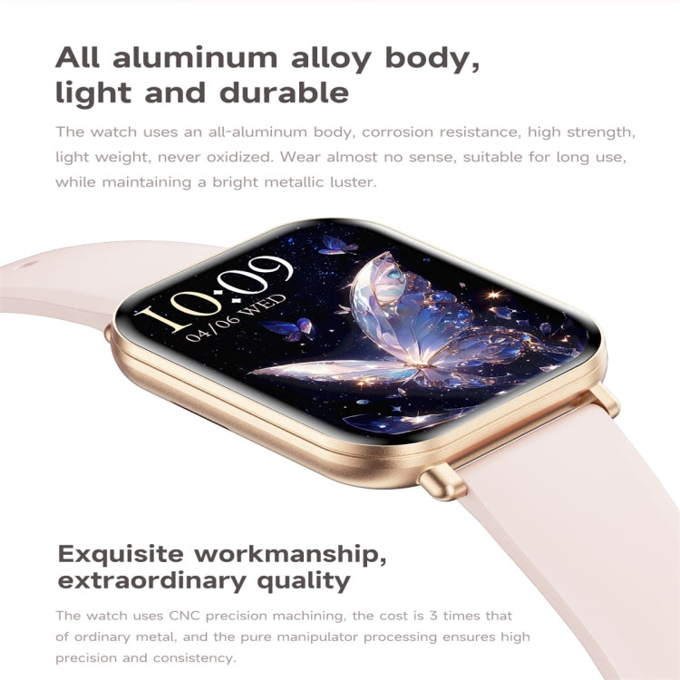 KM66 1.75 inch Color Screen Smart Watch Silicone Strap, Support Bluetooth Call(Gold) - Smart Watches by PMC TechLife | Online Shopping South Africa | PMC TechLife | Buy Now Pay Later Mobicred