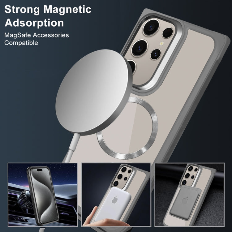 For Samsung Galaxy S25+ 5G Plated CD Texture MagSafe Acrylic Hybrid TPU Phone Case(Gray) - Galaxy S25+ 5G Cases by PMC Jewellery | Online Shopping South Africa | PMC Jewellery | Buy Now Pay Later Mobicred