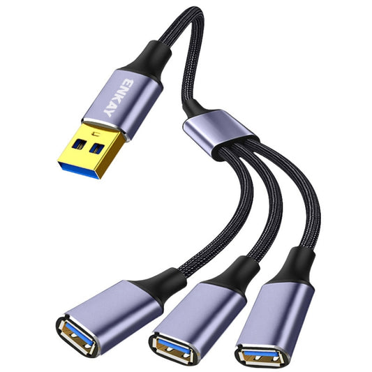 ENKAY ENK-CB172 USB 2.0 to 3 USB 2.0 OTG Splitter Y Cable Extension Cord, Length:1.2m - USB Cable by ENKAY | Online Shopping South Africa | PMC Jewellery | Buy Now Pay Later Mobicred