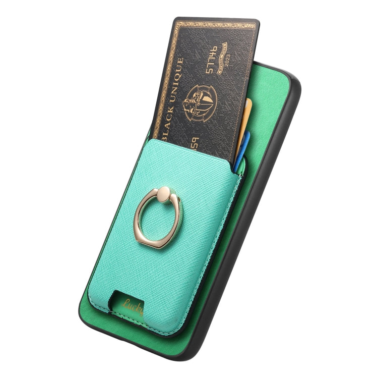 For Samsung Galaxy S25+ 5G Retro Cross Leather Ring Vertical Insert Card Bag MagSafe Phone Case(Green) - Galaxy S25+ 5G Cases by PMC Jewellery | Online Shopping South Africa | PMC Jewellery | Buy Now Pay Later Mobicred