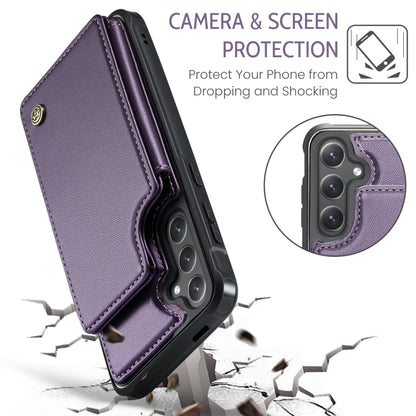 For Samsung Galaxy S25 5G CaseMe C22 Card Slots Holder RFID Anti-theft Phone Case(Purple) - Galaxy S25 5G Cases by CaseMe | Online Shopping South Africa | PMC Jewellery | Buy Now Pay Later Mobicred