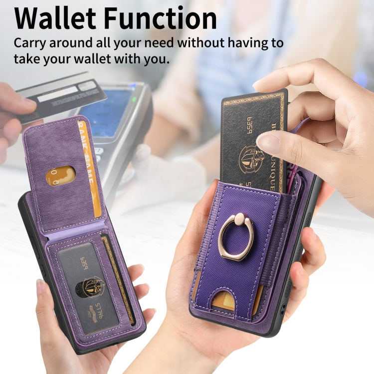 For Honor Magic7 Pro Retro Splitable Magnetic Stand Card Bag Leather Phone Case(Purple) - free shipping - PMC TechLife - Order now!