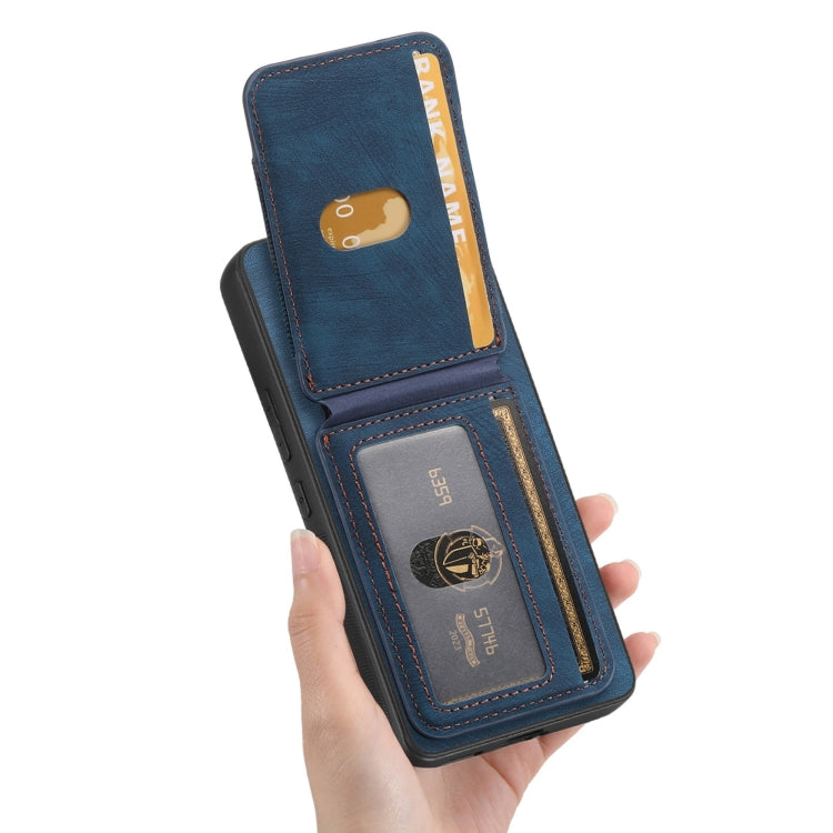 For Honor Magic7 Pro Retro Splitable Magnetic Stand Card Bag Leather Phone Case(Blue) - Honor Cases by PMC TechLife | Online Shopping South Africa | PMC TechLife | Buy Now Pay Later Mobicred