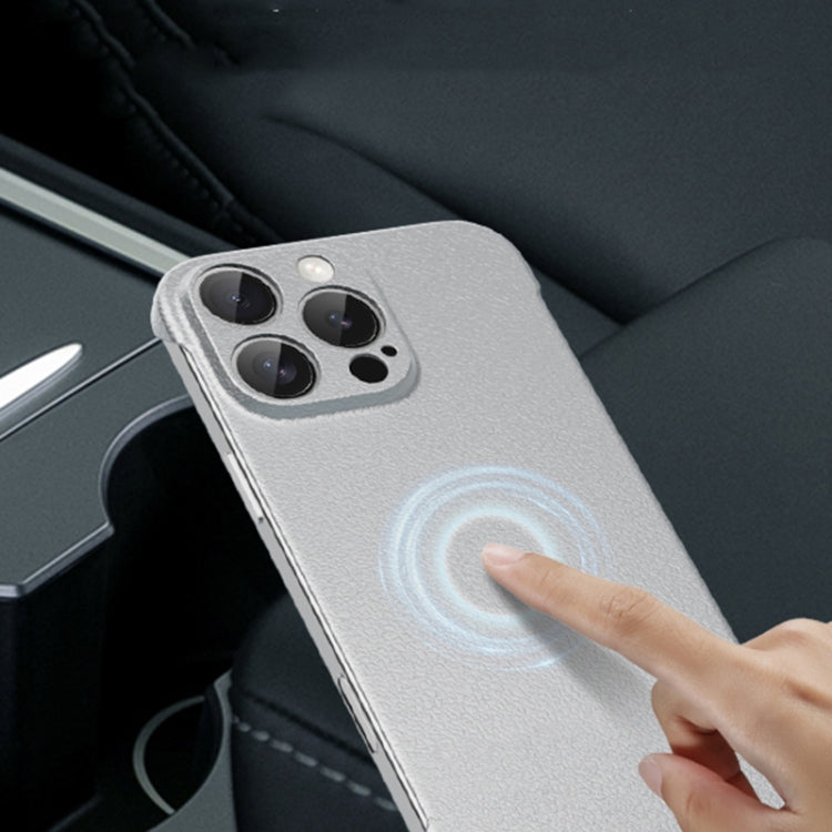 For iPhone 12 Pro Frameless Litchi Texture PC Phone Case(Graphite Black) - free shipping - PMc TechLife - Order now!