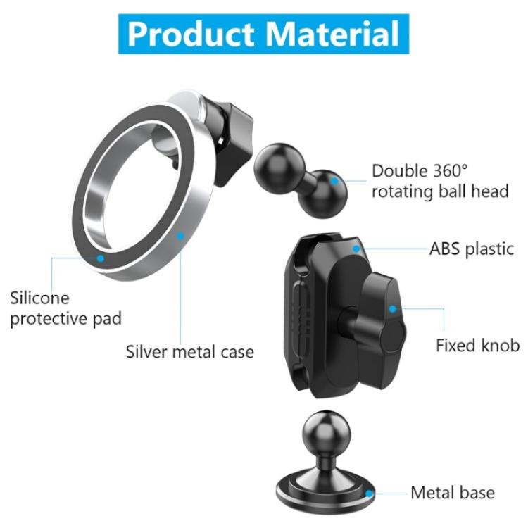 159A 360 Degree Rotation Adhesive Base Magnetic Car Dashboard Mount Phone Holder Bracket - Universal Car Holders by PMc TechLife | Online Shopping South Africa | PMc TechLife | Buy Now Pay Later Mobicred