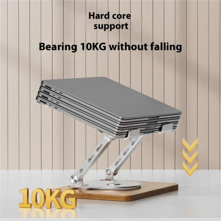 J31 Foldable 360-Degree Rotating Laptop Metal Wood Cooling Stand(Silver) - Laptop Stand by PMC TechLife | Online Shopping South Africa | PMC TechLife | Buy Now Pay Later Mobicred
