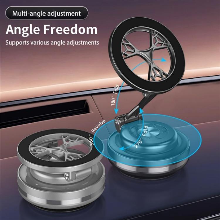 C6 Adjustable Folding Rotating Car Stand Vacuum Suction Cup Magnetic Phone Holder(Silver) - Wireless Charger Holders by PMc TechLife | Online Shopping South Africa | PMc TechLife | Buy Now Pay Later Mobicred