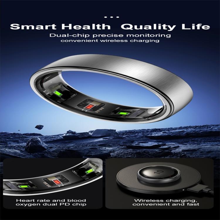 R10 SIZE 8 Smart Ring, Support Heart Rate / Blood Oxygen / Sleep / Multiple Sports Modes(Black) - free shipping - PMC TechLife - Order now!