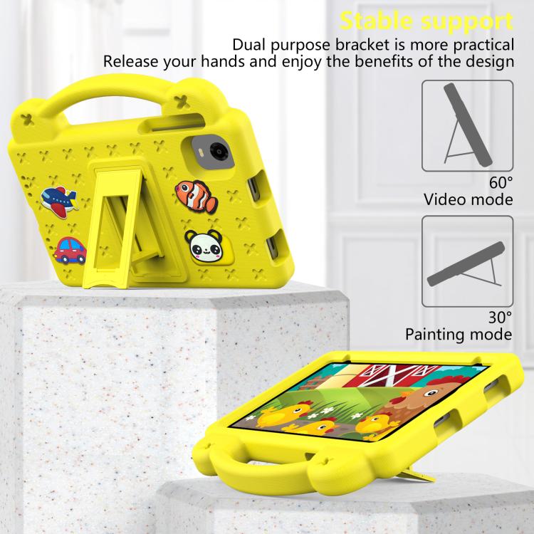 For Alldocube iPlay 50 Mini Pro 2023 8.4 Handle Kickstand Children EVA Shockproof Tablet Case(Yellow) - CUBE by PMC TechLife | Online Shopping South Africa | PMC TechLife | Buy Now Pay Later Mobicred