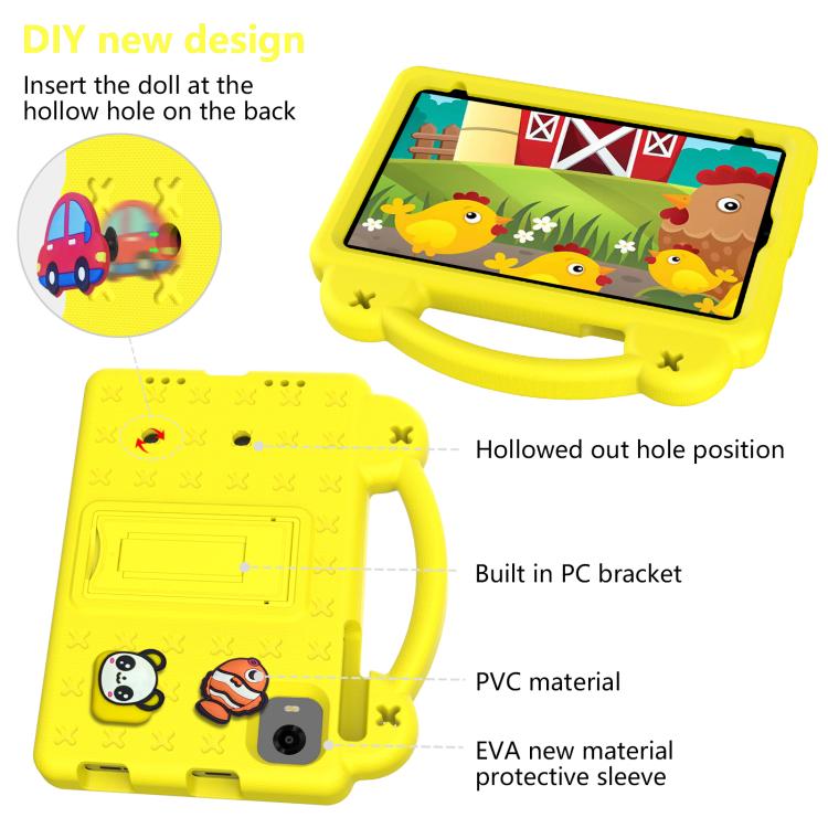 For Alldocube iPlay 50 Mini Pro 2023 8.4 Handle Kickstand Children EVA Shockproof Tablet Case(Yellow) - CUBE by PMC TechLife | Online Shopping South Africa | PMC TechLife | Buy Now Pay Later Mobicred
