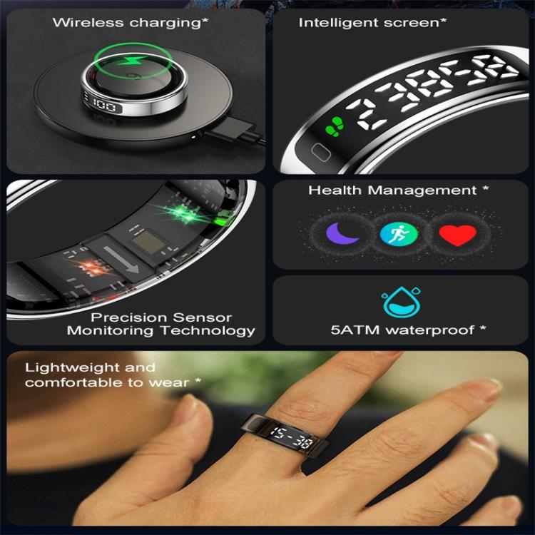 R11 SIZE 11 Smart Ring, Support Heart Rate / Blood Oxygen / Sleep / Multiple Sports Modes(Black) - free shipping - PMC TechLife - Order now!