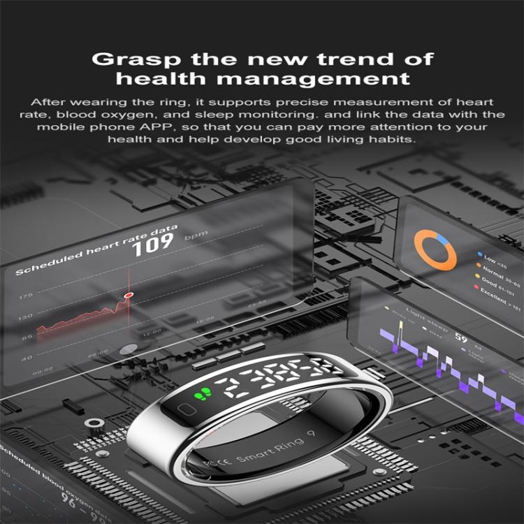 R11 SIZE 11 Smart Ring, Support Heart Rate / Blood Oxygen / Sleep / Multiple Sports Modes(Black) - free shipping - PMC TechLife - Order now!