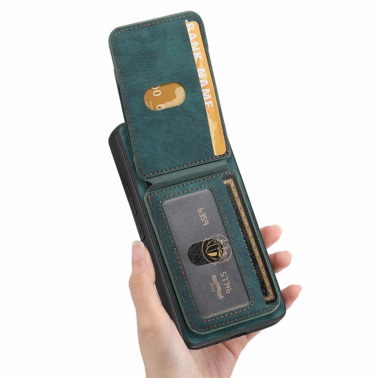 For Google Pixel 9a Retro Splitable Magnetic Stand Card Bag Leather Phone Case(Green) - Google Cases by PMC TechLife | Online Shopping South Africa | PMC TechLife | Buy Now Pay Later Mobicred