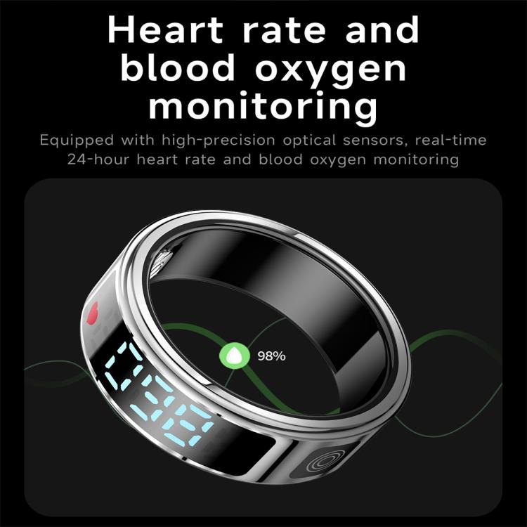 SR08 SIZE 9 Smart Ring, Support Hand Gestures Control / Health Monitoring / Multiple Sports Modes(Silver) - free shipping - PMc TechLife - Order now!