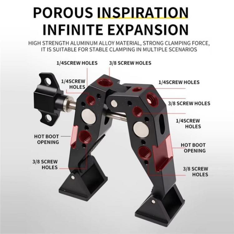 F084 Metal Hot Shoe Mount Multi-Function Crab Clamp Universal Photography Light Stand Clamp - free shipping - PMC TechLife - Order now!
