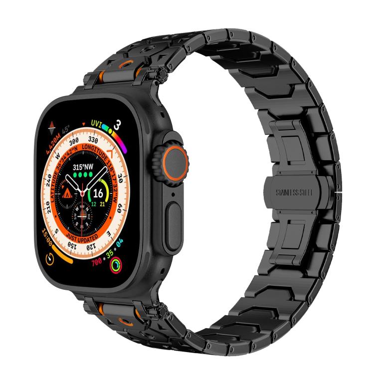For Apple Watch 46mm / 49mm / 45mm / 44mm Octagonal Stainless Steel  Watch(Black) - free shipping - PMC TechLife - Order now!