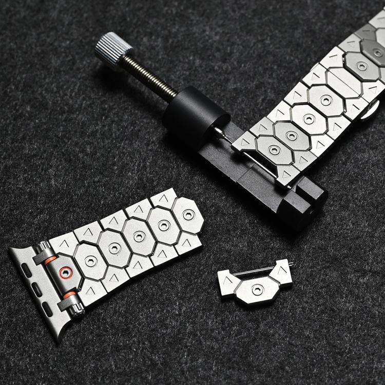 For Apple Watch 46mm / 49mm / 45mm / 44mm Octagonal Stainless Steel  Watch(Silver Inter Black) - free shipping - PMC TechLife - Order now!