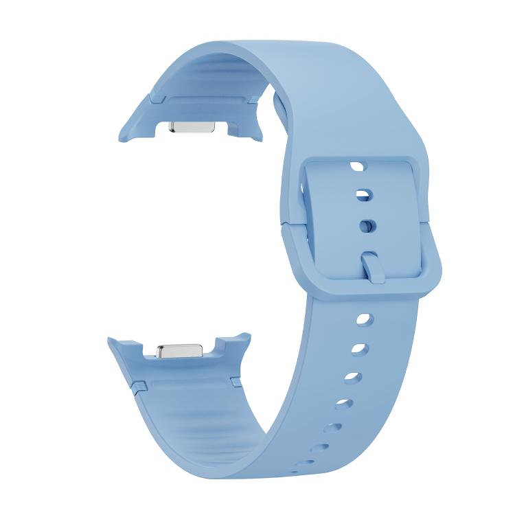 For Samsung Galaxy Watch8 / Watch8 Classic Solid Color Stitched Silicone Watch Band, Size:S(Light Blue) - free shipping - PMC TechLife - Order now!