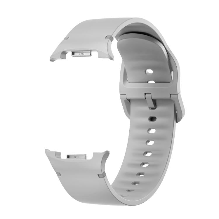 For Samsung Galaxy Watch8 / Watch8 Classic Solid Color Stitched Silicone Watch Band, Size:S(Gray) - free shipping - PMC TechLife - Order now!