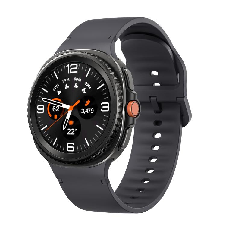 For Samsung Galaxy Watch8 / Watch8 Classic Solid Color Stitched Silicone Watch Band, Size:M(Dark Gray) - free shipping - PMC TechLife - Order now!