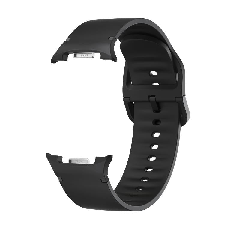 For Samsung Galaxy Watch8 / Watch8 Classic Solid Color Stitched Silicone Watch Band, Size:M(Black) - free shipping - PMC TechLife - Order now!