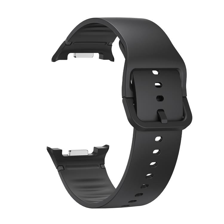 For Samsung Galaxy Watch8 / Watch8 Classic Solid Color Stitched Silicone Watch Band, Size:M(Black) - free shipping - PMC TechLife - Order now!