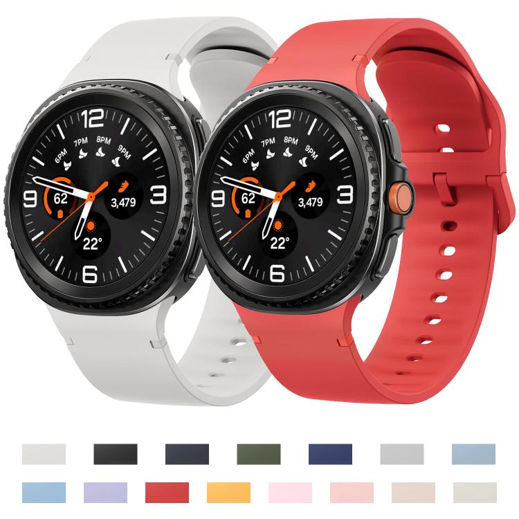 For Samsung Galaxy Watch8 / Watch8 Classic Solid Color Stitched Silicone Watch Band, Size:M(Dark Gray) - free shipping - PMC TechLife - Order now!