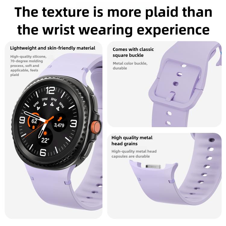 For Samsung Galaxy Watch8 / Watch8 Classic Solid Color Stitched Silicone Watch Band, Size:M(Beige) - free shipping - PMC TechLife - Order now!