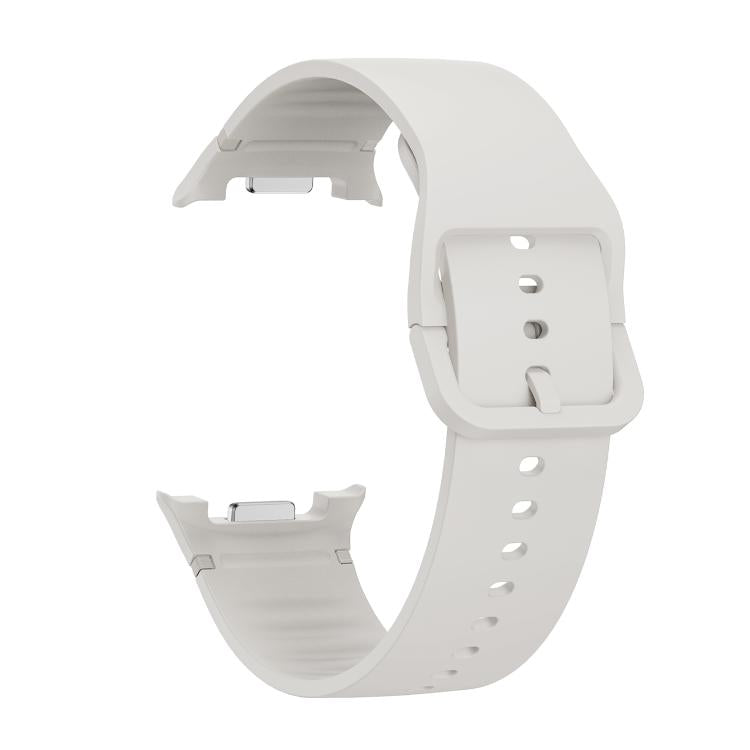 For Samsung Galaxy Watch8 44mm Speed Bezel and Solid Color Stitched Silicone Watch Band(Lime White Silver) - free shipping - PMC TechLife - Order now!