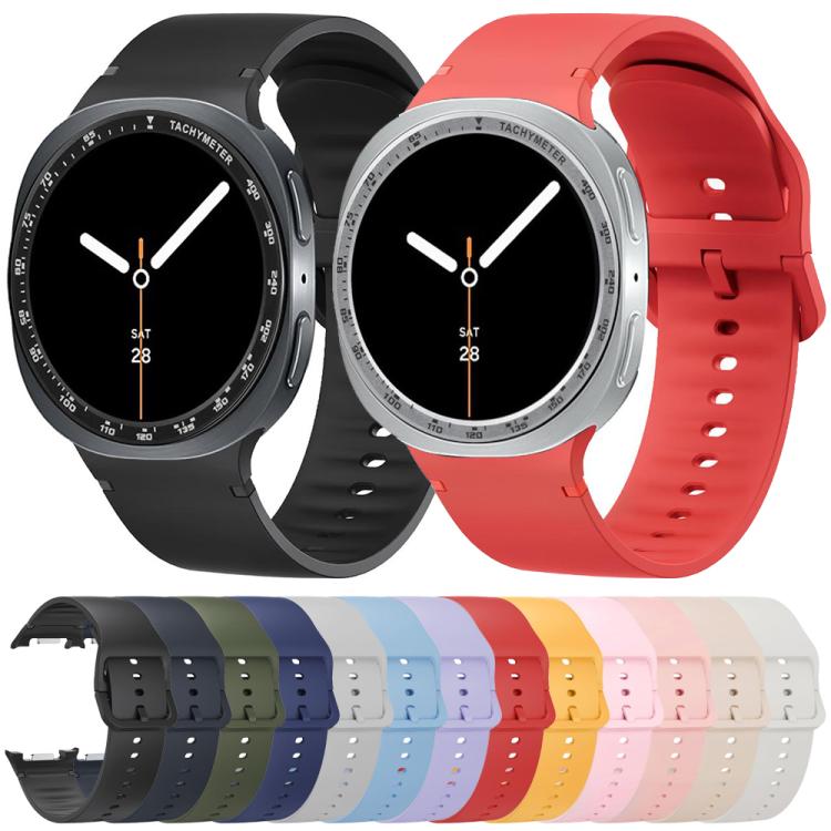For Samsung Galaxy Watch8 40mm Speed Bezel and Solid Color Stitched Silicone Watch Band(Gray Silver) - free shipping - PMC TechLife - Order now!