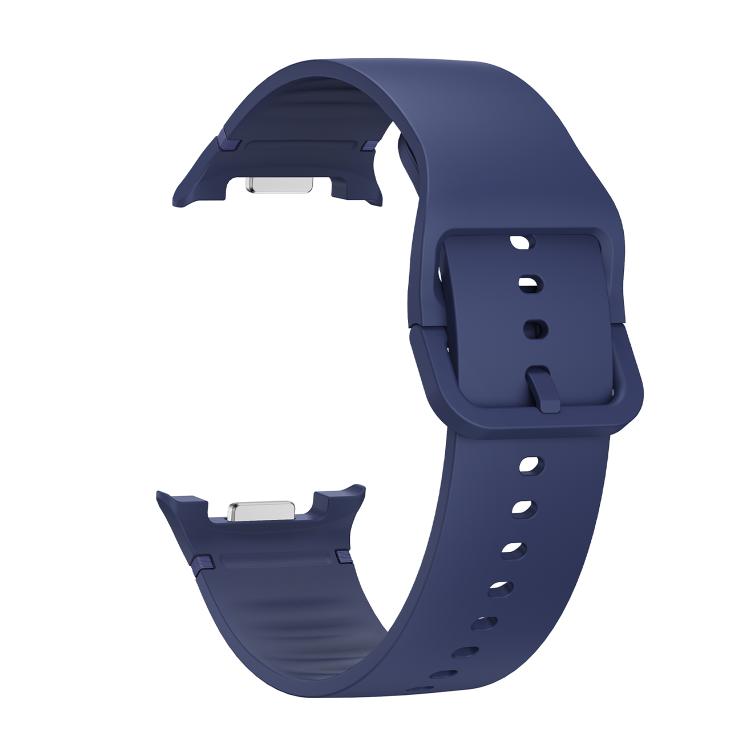 For Samsung Galaxy Watch8 44mm Diamond Bezel and Solid Color Stitched Silicone Watch Band(Midnight Blue Black) - free shipping - PMC TechLife - Order now!